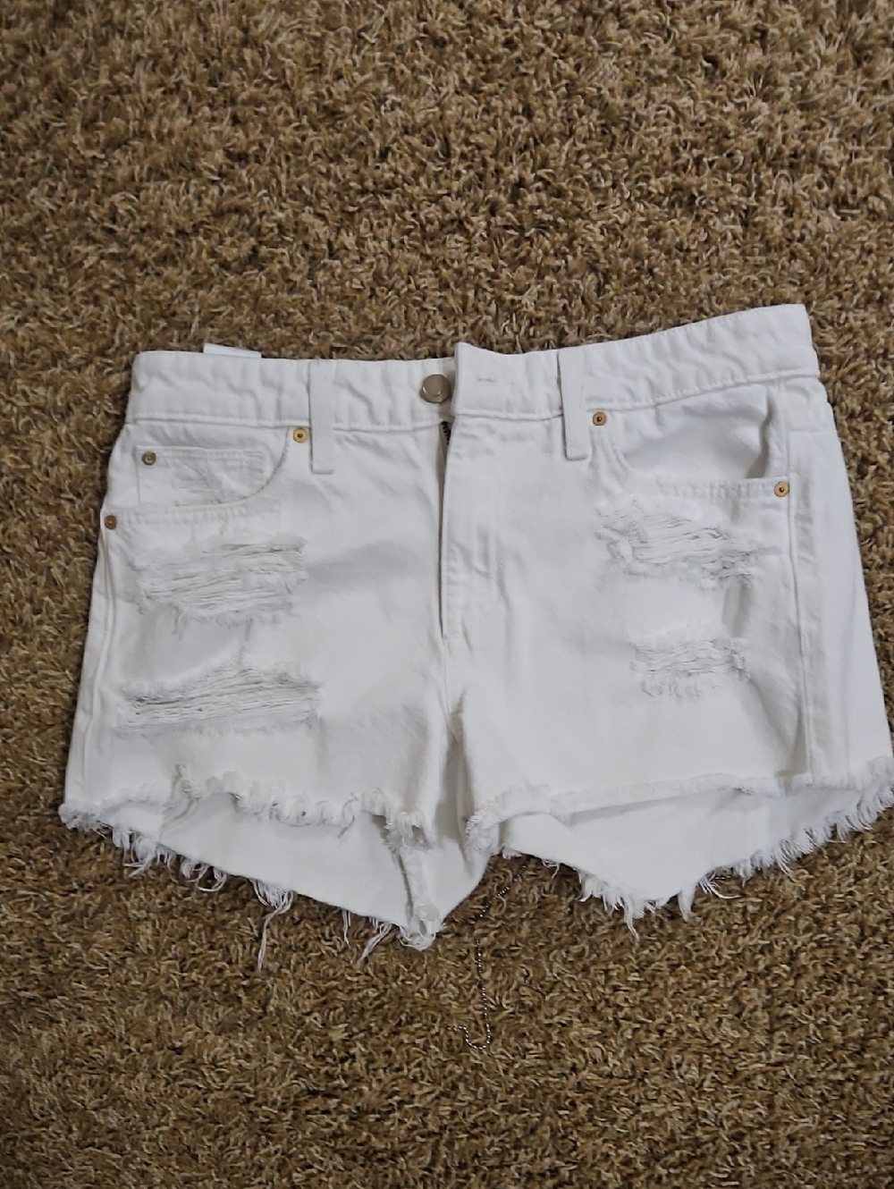Joe's Jeans White Ripped Raw Hem Denim Cutoff Shorts